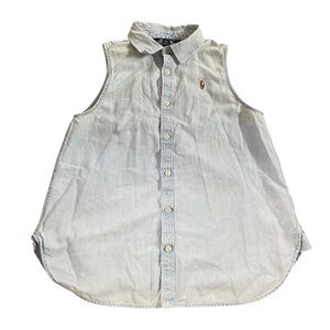 Polo Ralph Lauren Sleeveless Chambray Shirt 16 Years Girl